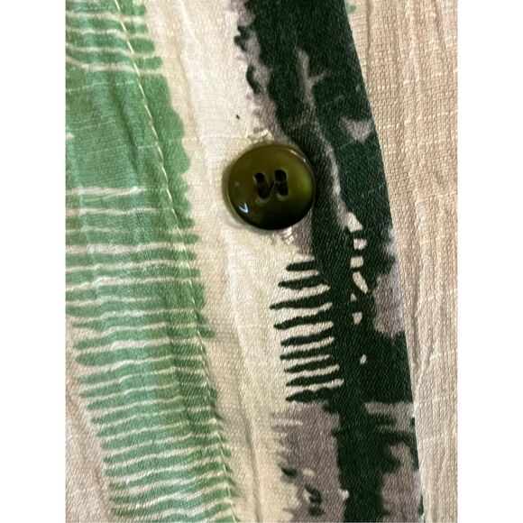 Patrizia Luca Italy Green Flowy High/Low Blouse Unique! L - Picture 6 of 7